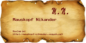 Mauskopf Nikander névjegykártya